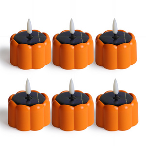 Outdoor Halloween Party Decorated Small Night Lights Solar LED Pumpkin Lights Solar Candle Lights