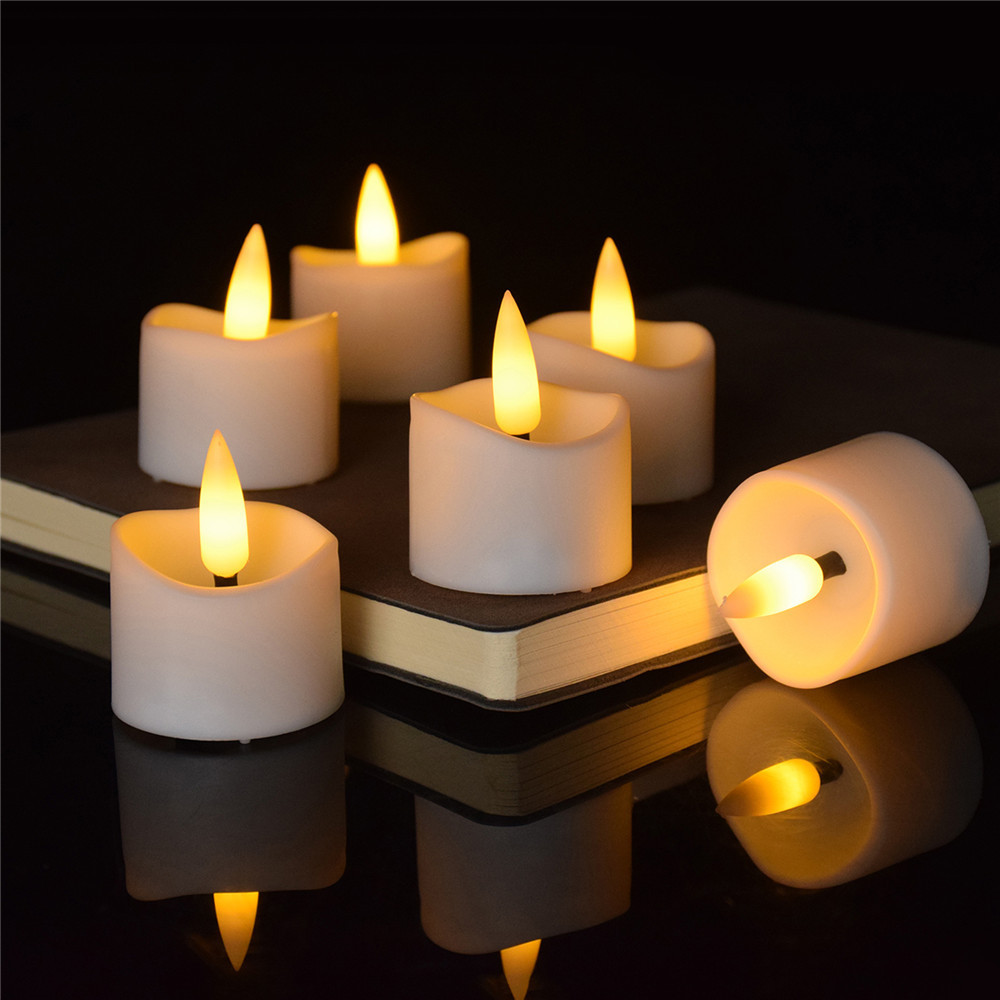 Flameless Tealight Candles Battery Operated Tealight Candles Warm White 3D Flame Flickering LED Candle For Home Party Decoration