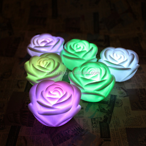 Made IN China Led Light Candle, LED Rose Tea-light Candles,  7 Colorful Changing Rose Tealight Candles