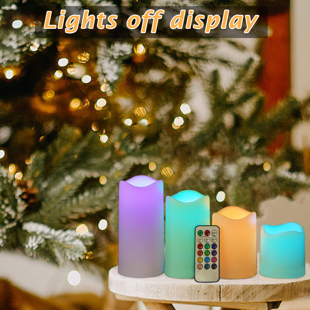 High Quality Customizable Pattern 18 Key Remote Control Candles LED Flameless Lights  Colorful Changing Candles Home Decoration