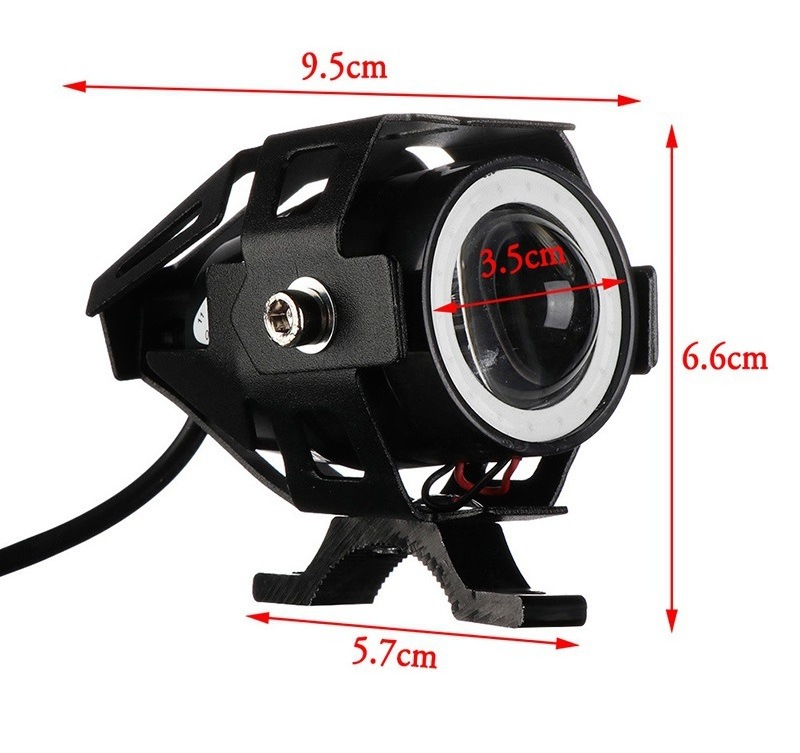 125W IP65 Angel Eyes motorcycle headlights LED point light source 12V Mini motorcycle spotlight fog driving light