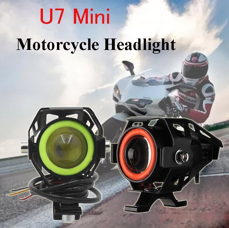 125W IP65 Angel Eyes motorcycle headlights LED point light source 12V Mini motorcycle spotlight fog driving light