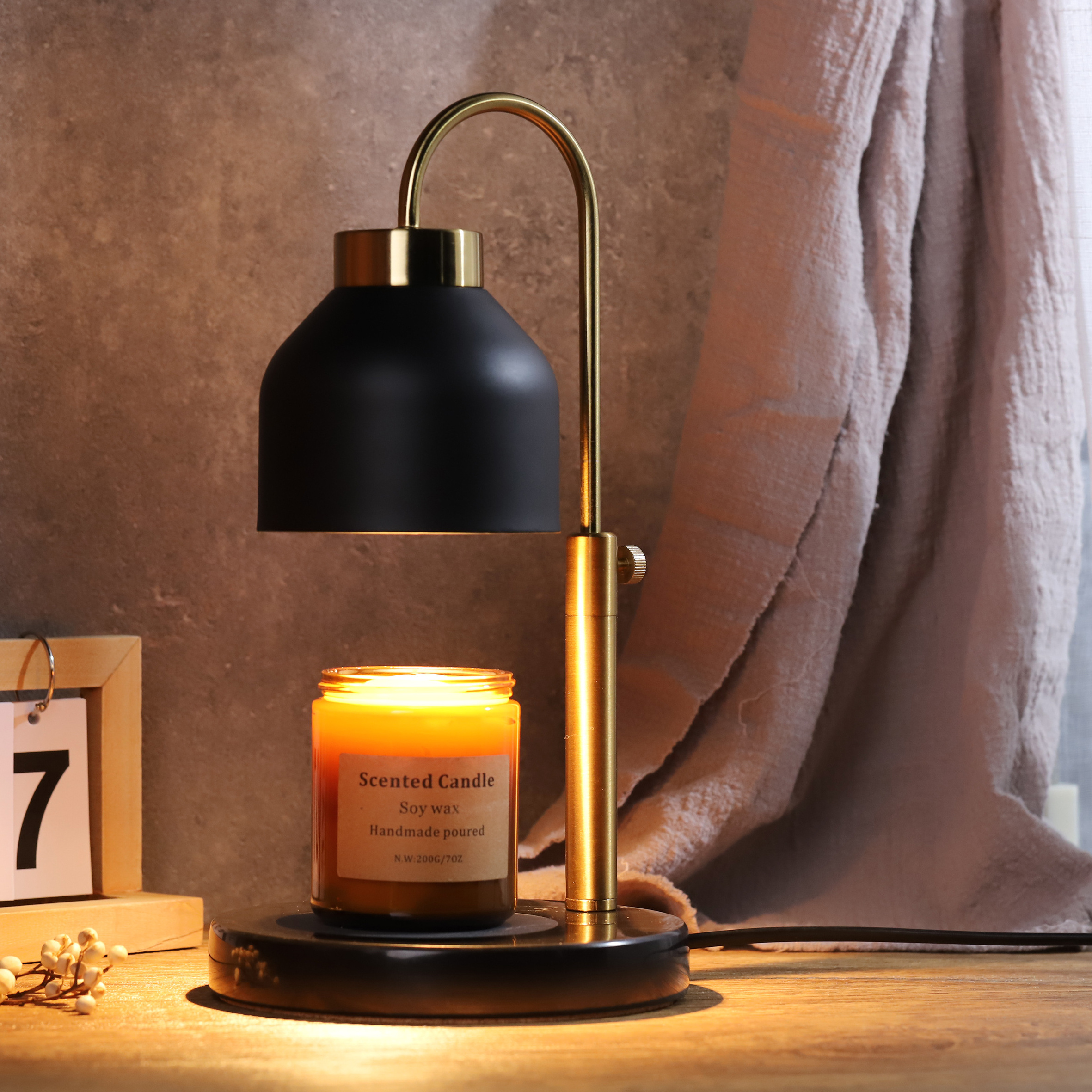 New arrive exclusive marble aromatherapy candle warmer lamp Adjustable wax perfume night light for home decor wax melter burner