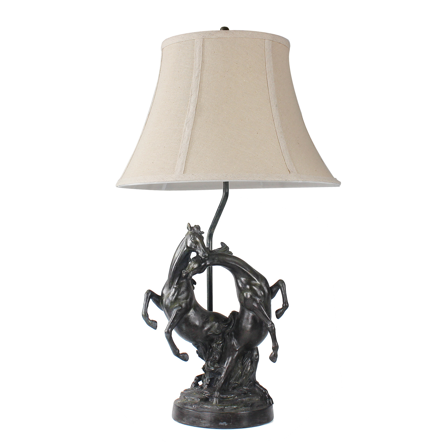 Bedroom Living Room Decorative Fancy Animal Bronze Horse Resin Table Lamp For Home For Hotel