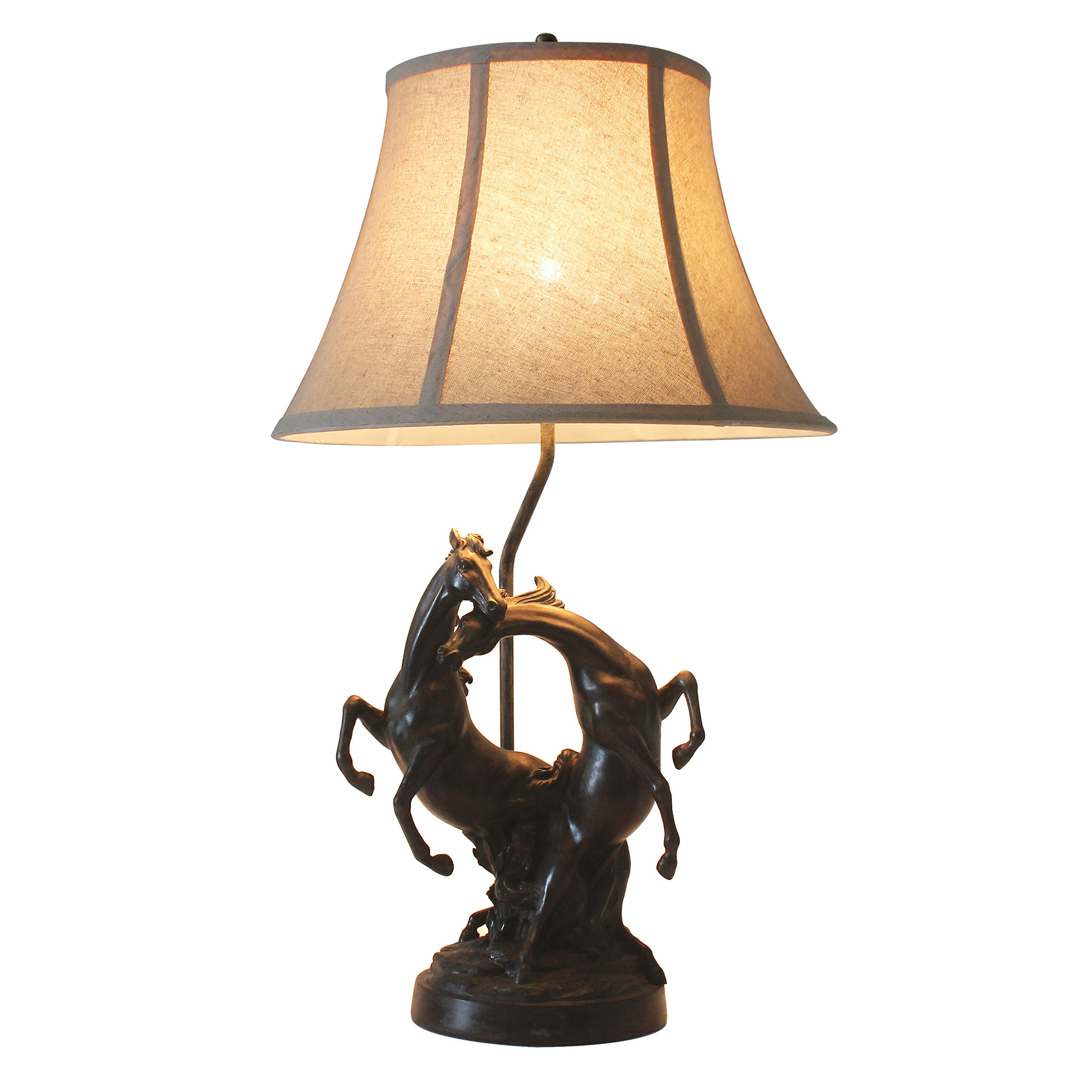 Bedroom Living Room Decorative Fancy Animal Bronze Horse Resin Table Lamp For Home For Hotel