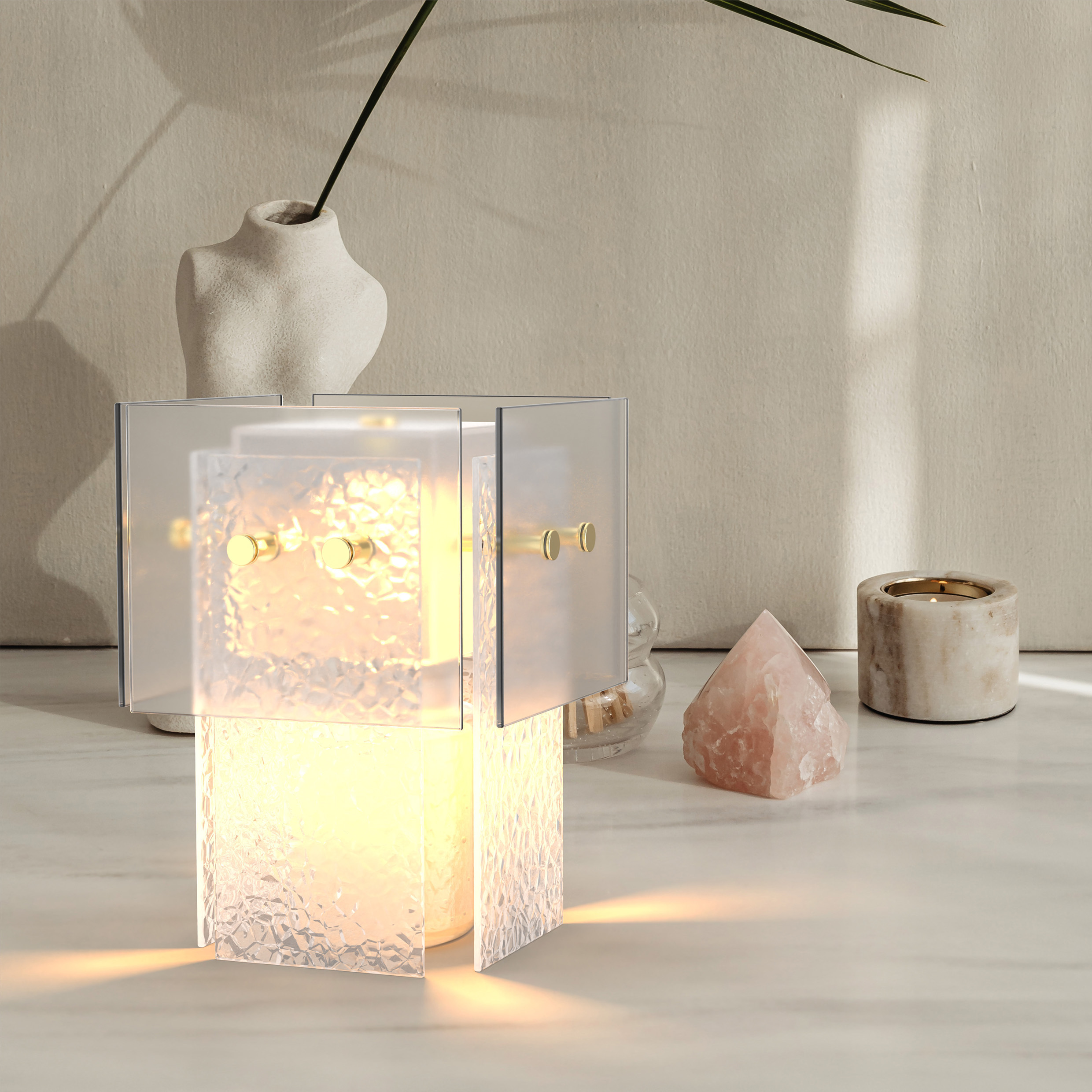 NEW creative design home table lamp Acrylic material fragrance candle warmer lamp electric soft light GU10 halogen bulb 110-240V