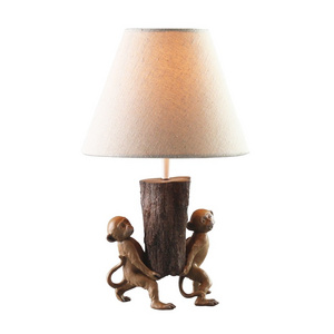 Creative Cute Resin Lamp Monkey Lamp-Moving the wood tree-Home Decorative natural style table lamp