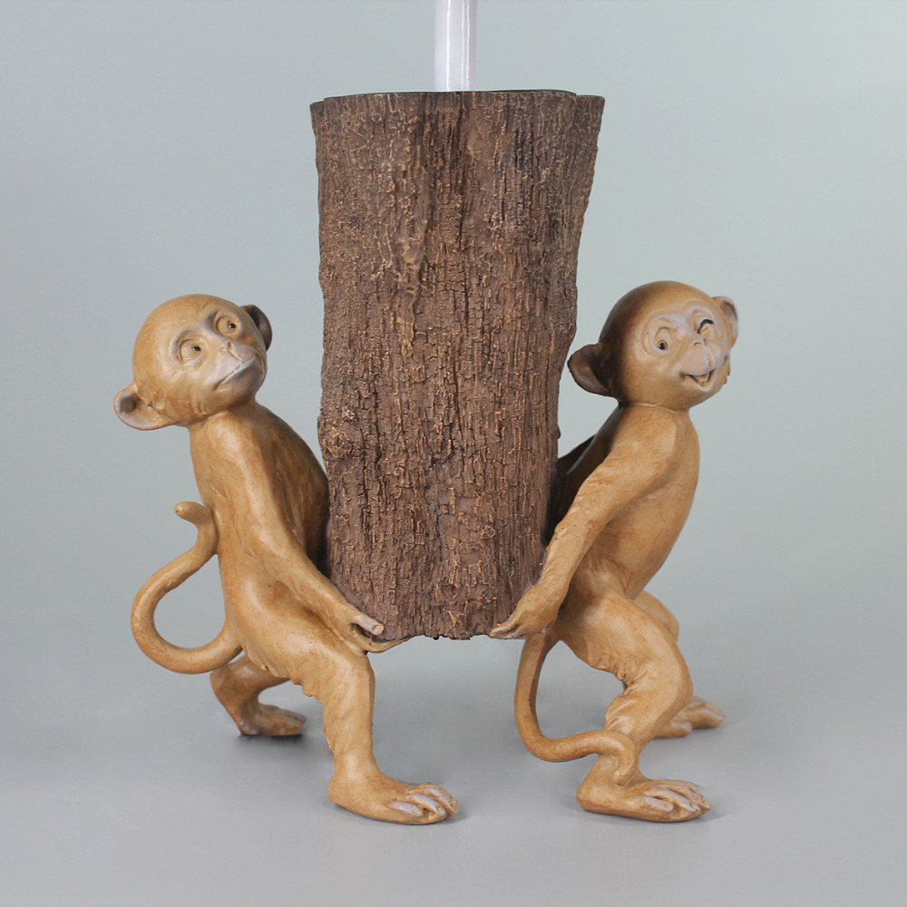 Creative Cute Resin Lamp Monkey Lamp-Moving the wood tree-Home Decorative natural style table lamp