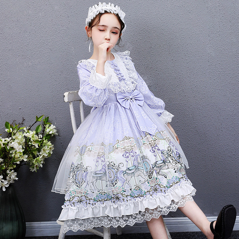 2021 girls' dress autumn winter Lolita girl party dress princess dress