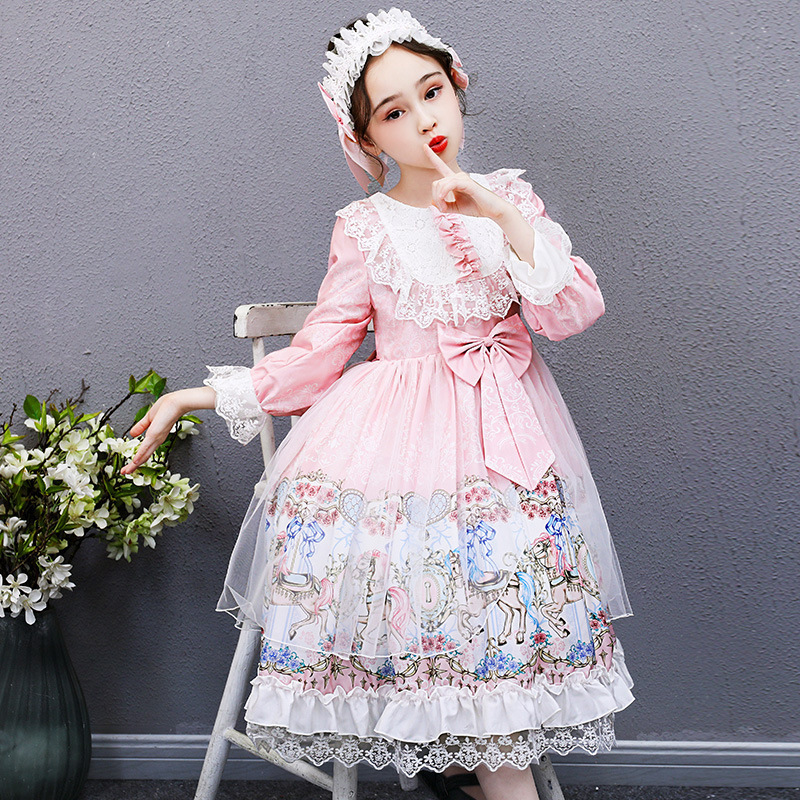 2021 girls' dress autumn winter Lolita girl party dress princess dress