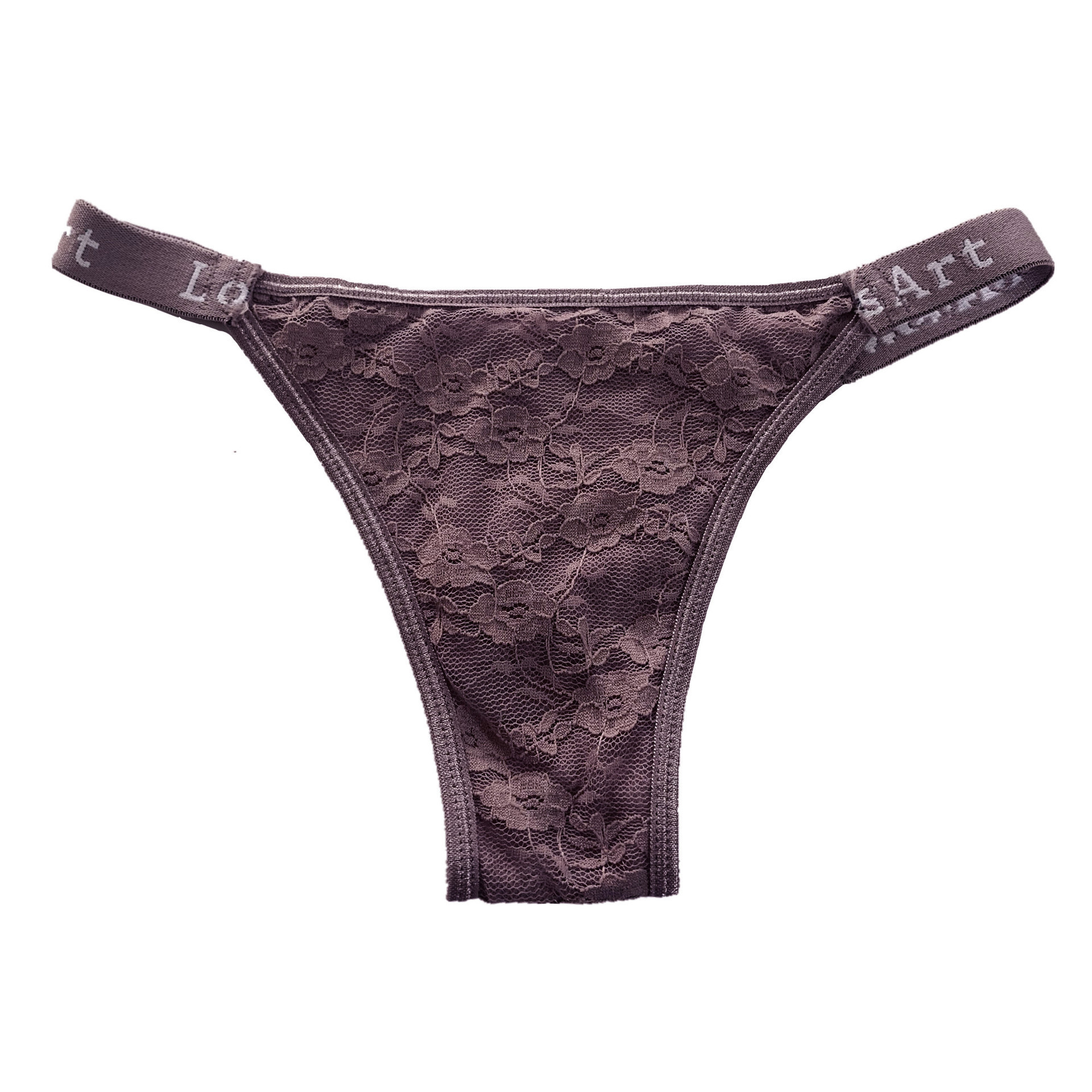 Wholesales Custom Logo Embroidery Brazilian Tangas Panties Sexy Allure Floral Women Underwear Lace G String Thongs For Ladies