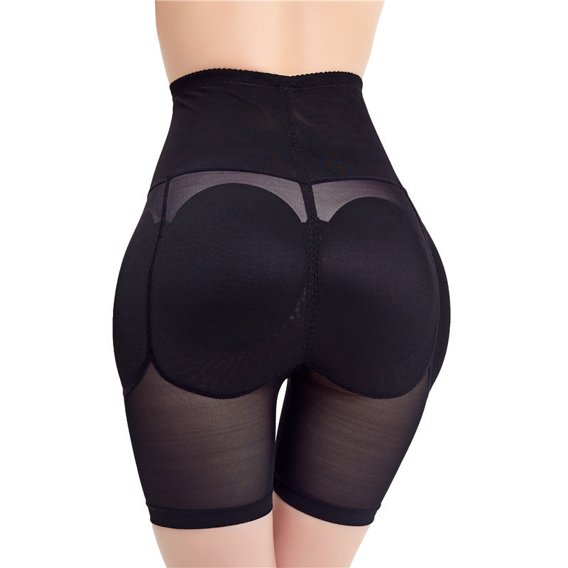 Women Breathable Mesh High Waist Tummy Control 4 Removable Pads Panty Enhance Butt Lifter Hip Body Shaper