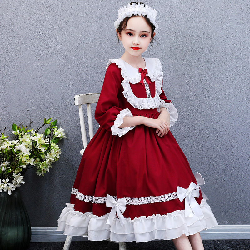 2021 girls' dress autumn winter Lolita girl party dress princess dress