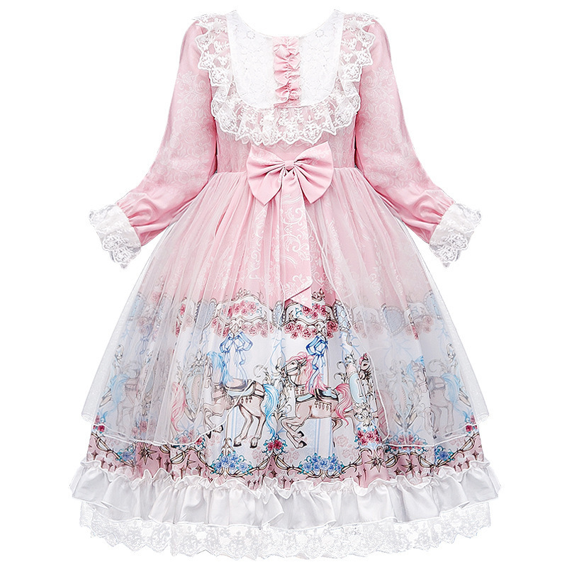 2021 girls' dress autumn winter Lolita girl party dress princess dress