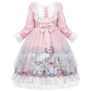 2021 girls' dress autumn winter Lolita girl party dress princess dress