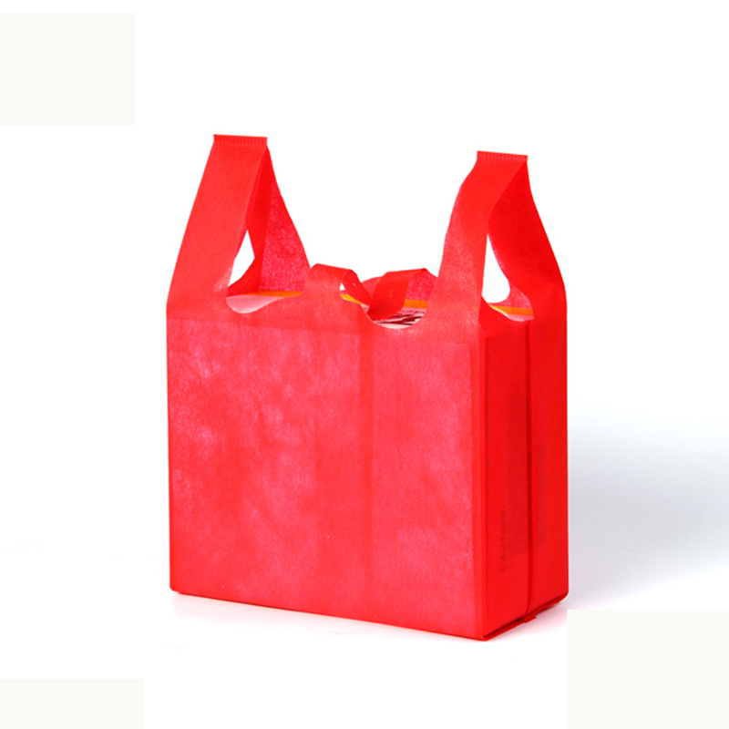 ECO Friendly D cut pp non woven T-shirt bag Easy degradation S# non-woven shopping bags gift bags