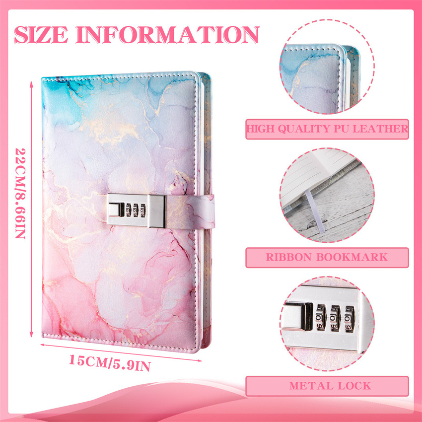 Hot sale new product PU leather lock  notebook journal book writing and protection journal, diary with lock