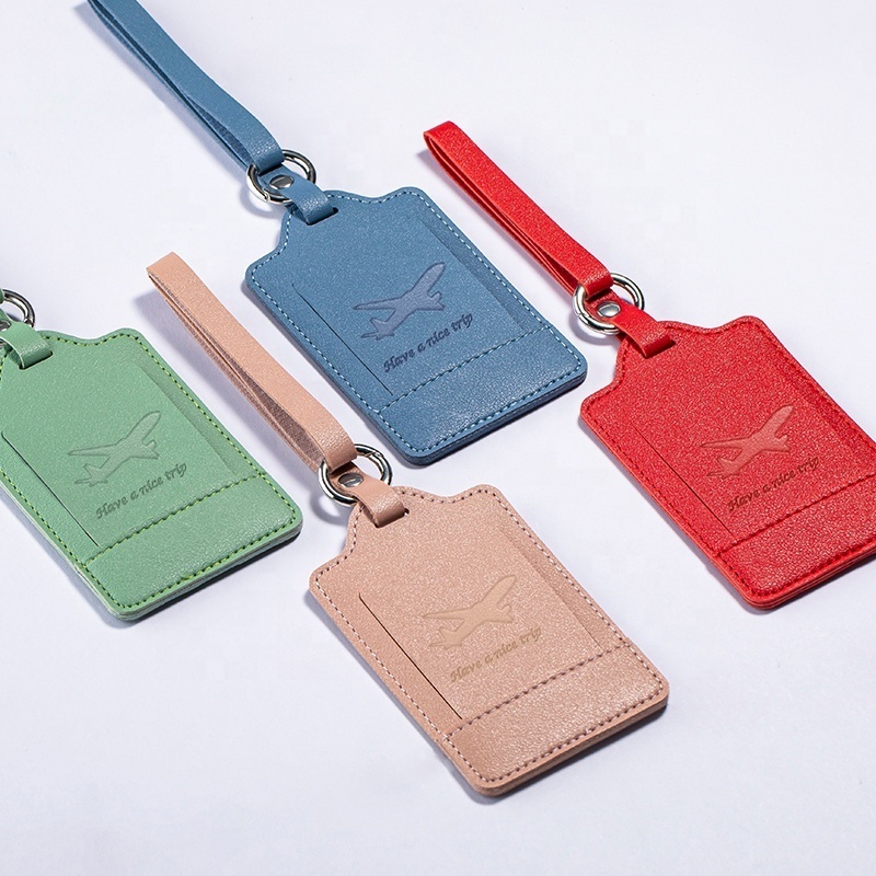 Hot Sell Wholesale Travel Luggage Baggage Tag Suitcase Tag Customized PU Leather Waterproof Luggage Tags