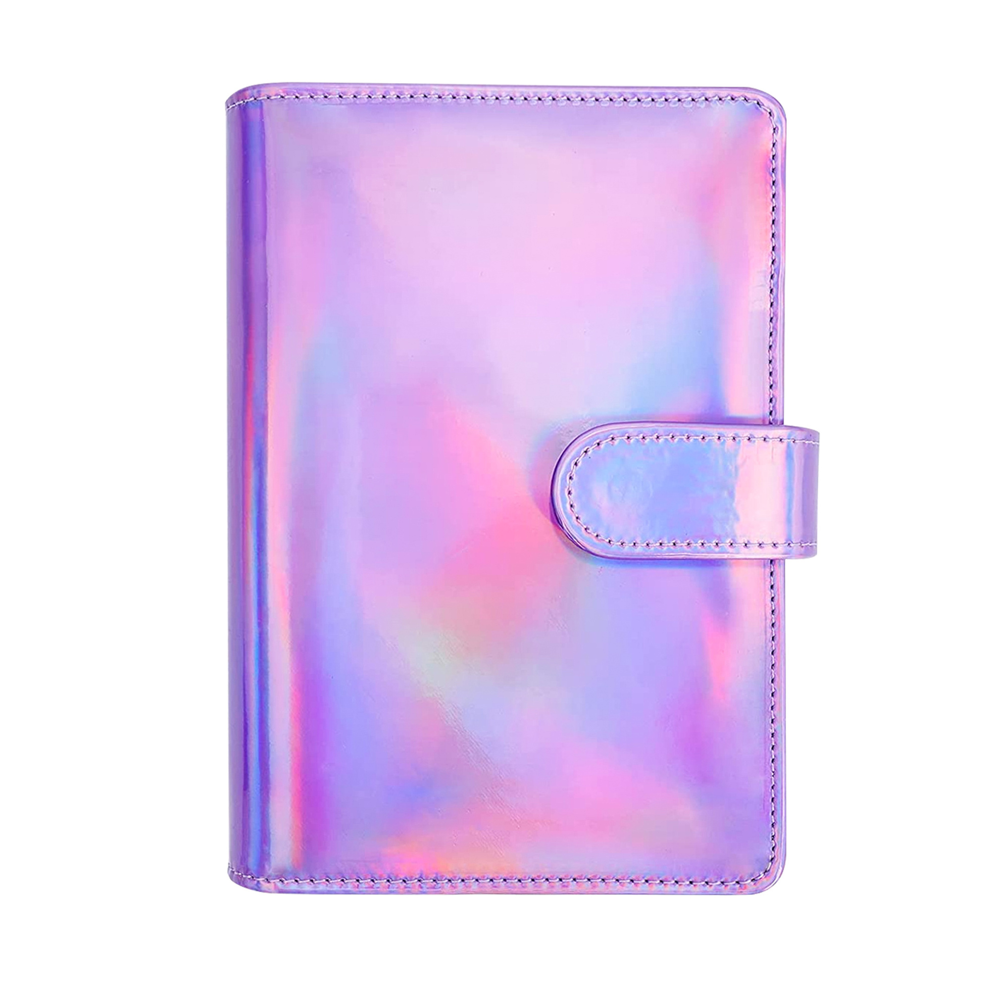 Factory Hot Selling Leather Cover Colorful Cash Challenge A6 Binder Budget Book with Transparent Envelope Bag Notebook