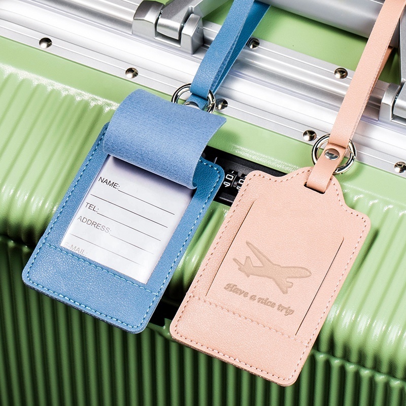 Hot Sell Wholesale Travel Luggage Baggage Tag Suitcase Tag Customized PU Leather Waterproof Luggage Tags