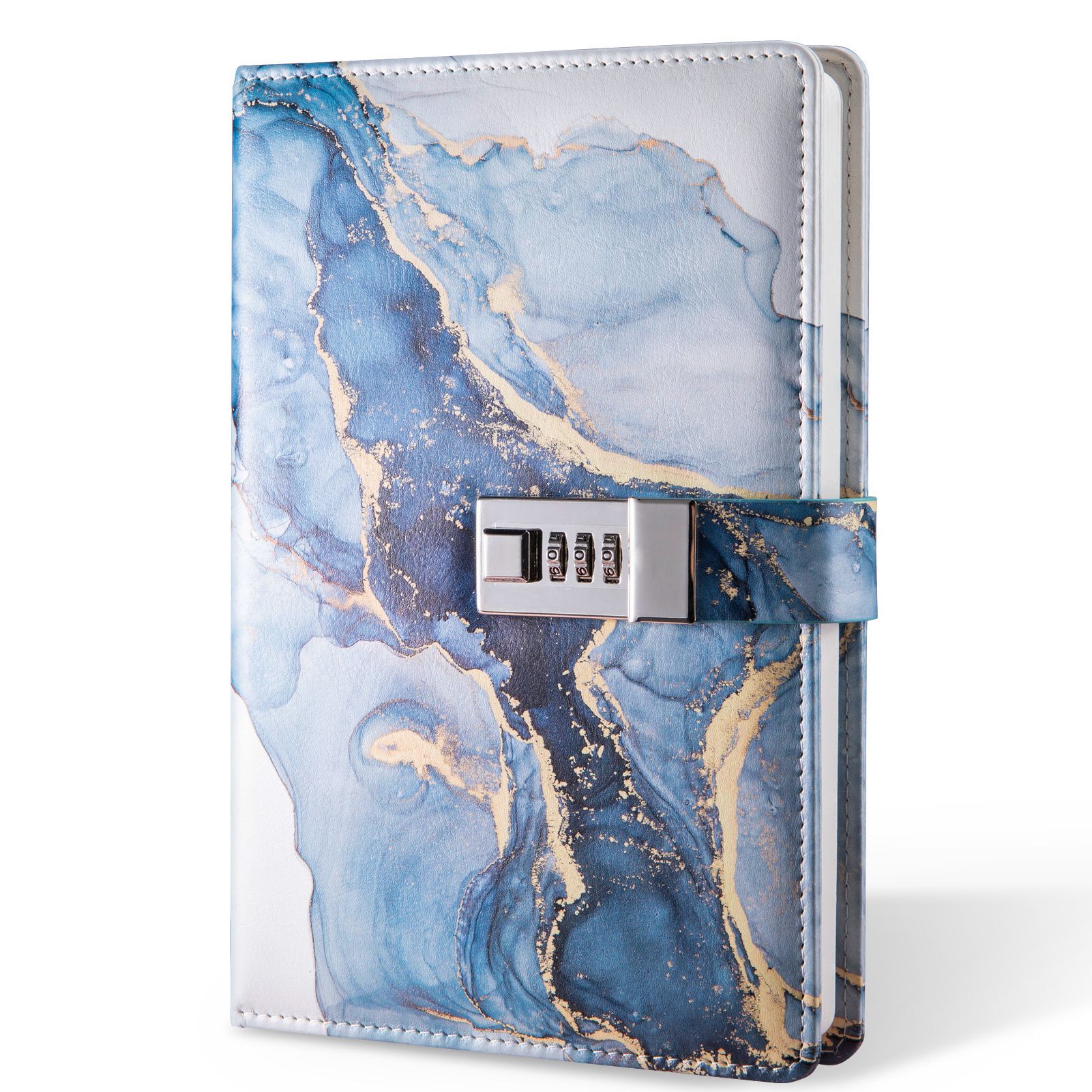 2024 hot sales product a5 custom spiral notebook marble journal diary with lock