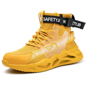 Work Safety Boots For Men And Women Steel Toe Lightweight Breathable Pull On Construction Boots