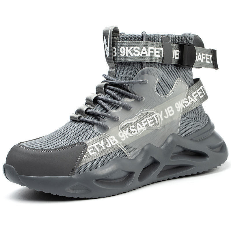 Work Safety Boots For Men And Women Steel Toe Lightweight Breathable Pull On Construction Boots