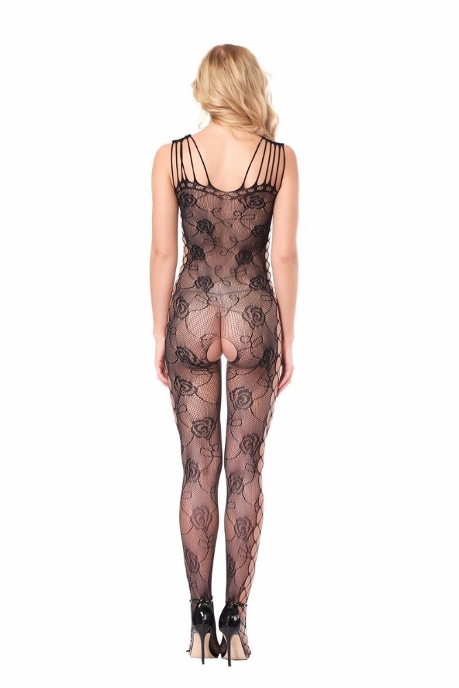 Nude Women Sheer Sexy Nylon Bodystocking Mature Lingerie