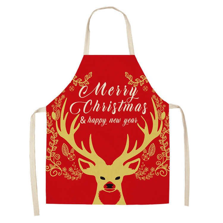 Merry Christmas Cheap Bulk Christmas Kitchen Printed Gift Children's Kids Family Matching Aprons