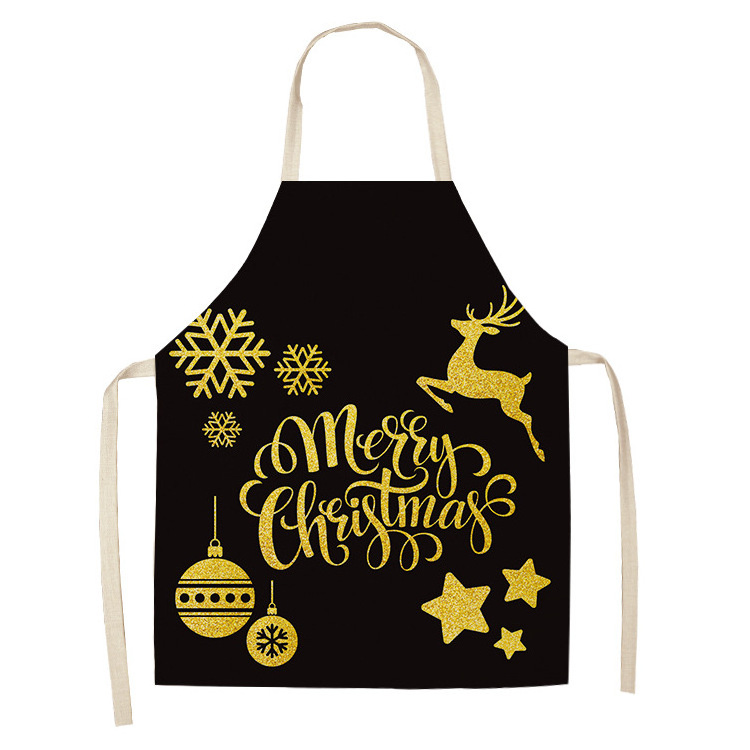 Custom Printed Happy Birthday and Christmas Kitchen Family and Kids Made of Cotton Linen Aprons