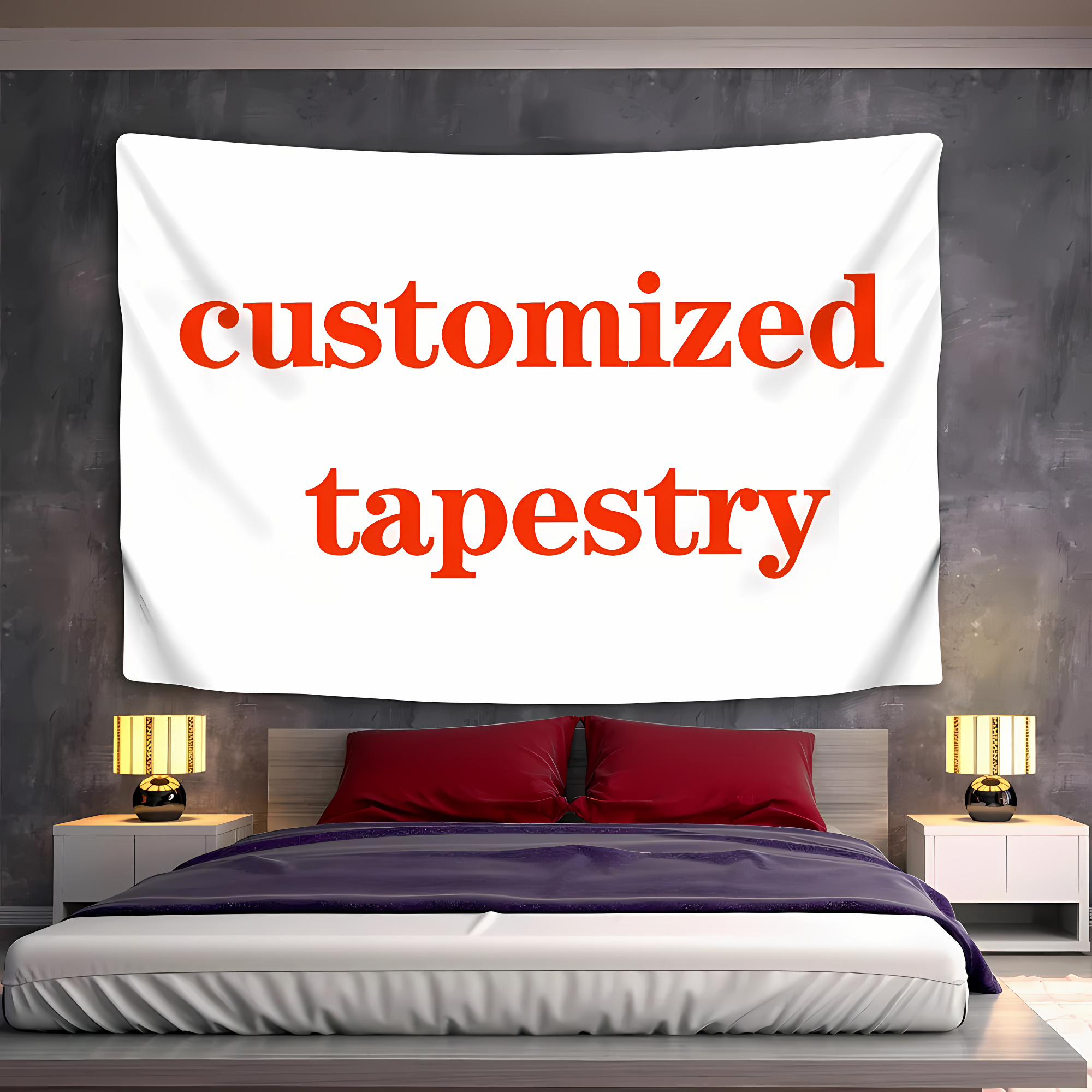 Customized Digital Printed Photo Tapestry Wall Hanging Art  for Living Room