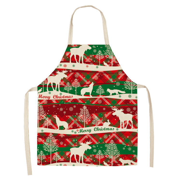 Merry Christmas Cheap Bulk Christmas Kitchen Printed Gift Children's Kids Family Matching Aprons