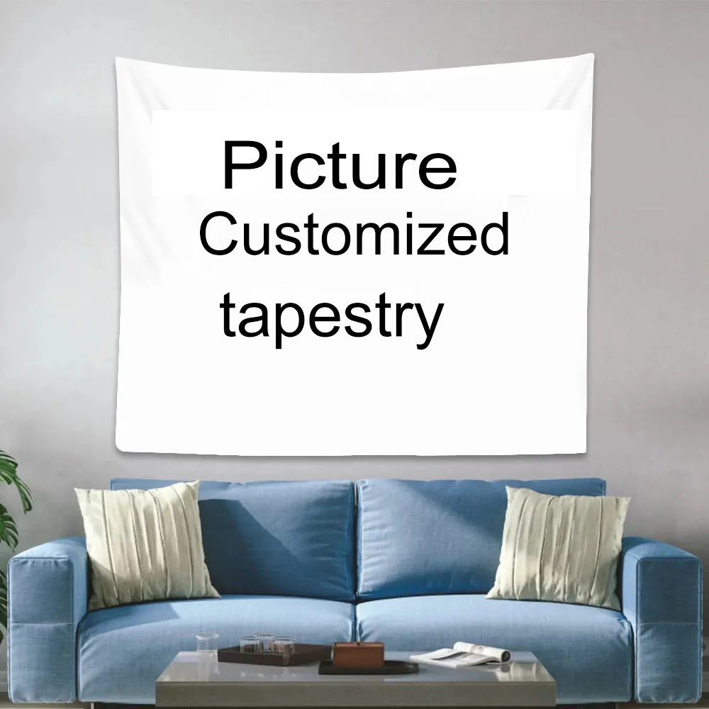 Customized Digital Printed Photo Tapestry Wall Hanging Art  for Living Room