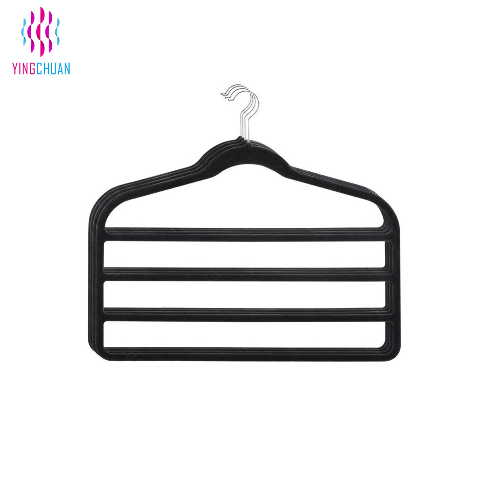 Multi layer Non-Slip Space Saving Pants Clothes Hanger Scarves Belt Towel Rack Shirts Pant Hanger