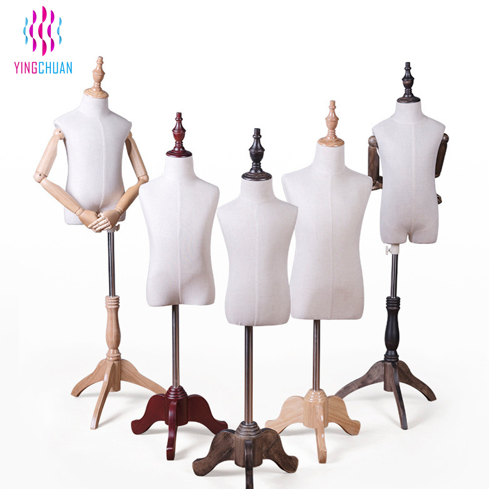 Half Scale Male Suit Form Mannequin Male Tailoring Mannequin Torso With Adjustable Wooden Arm