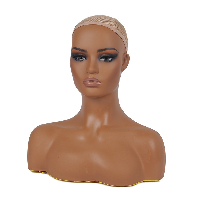 Factory Price PVC Mannequin Head ForJewelry Wig Display Makeup Face Realistic Female Mannequin Head With Shoulders