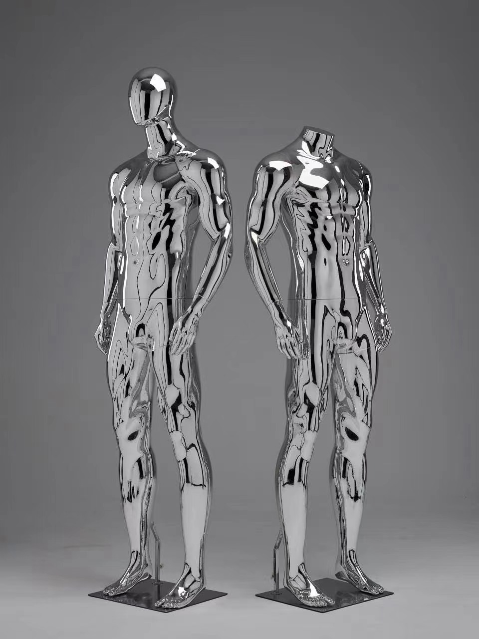 Boutique Shinny Gold Silver Chrome Golden Display Mannequin Window Women Full Body Mannequins Plastic Mannequins