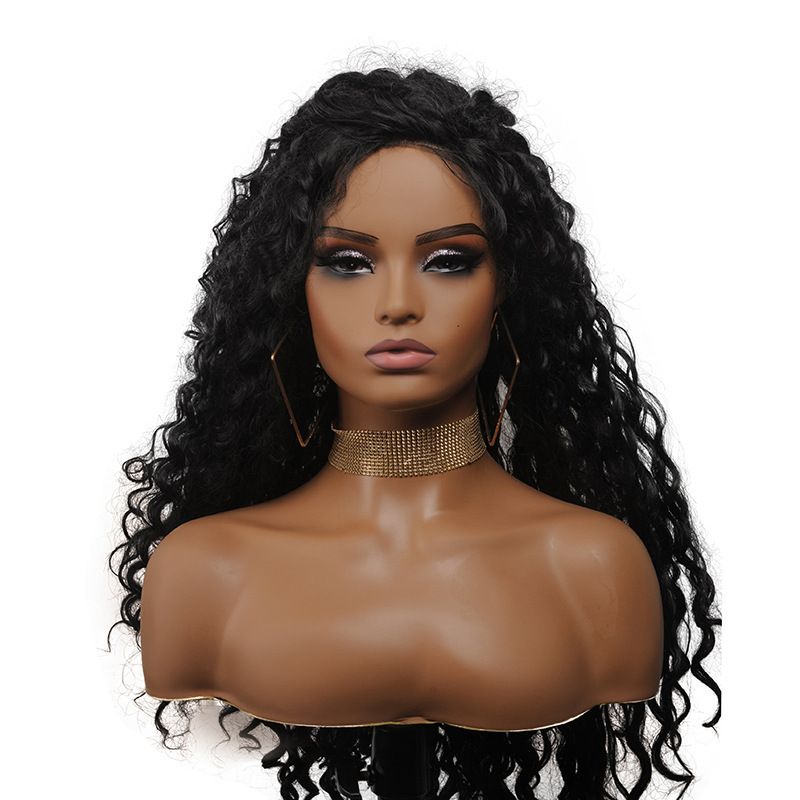 Wholesale PVC Female Wig Display Shoulders Hair Makeup Cheap Wigs Human African American Mannequin Head