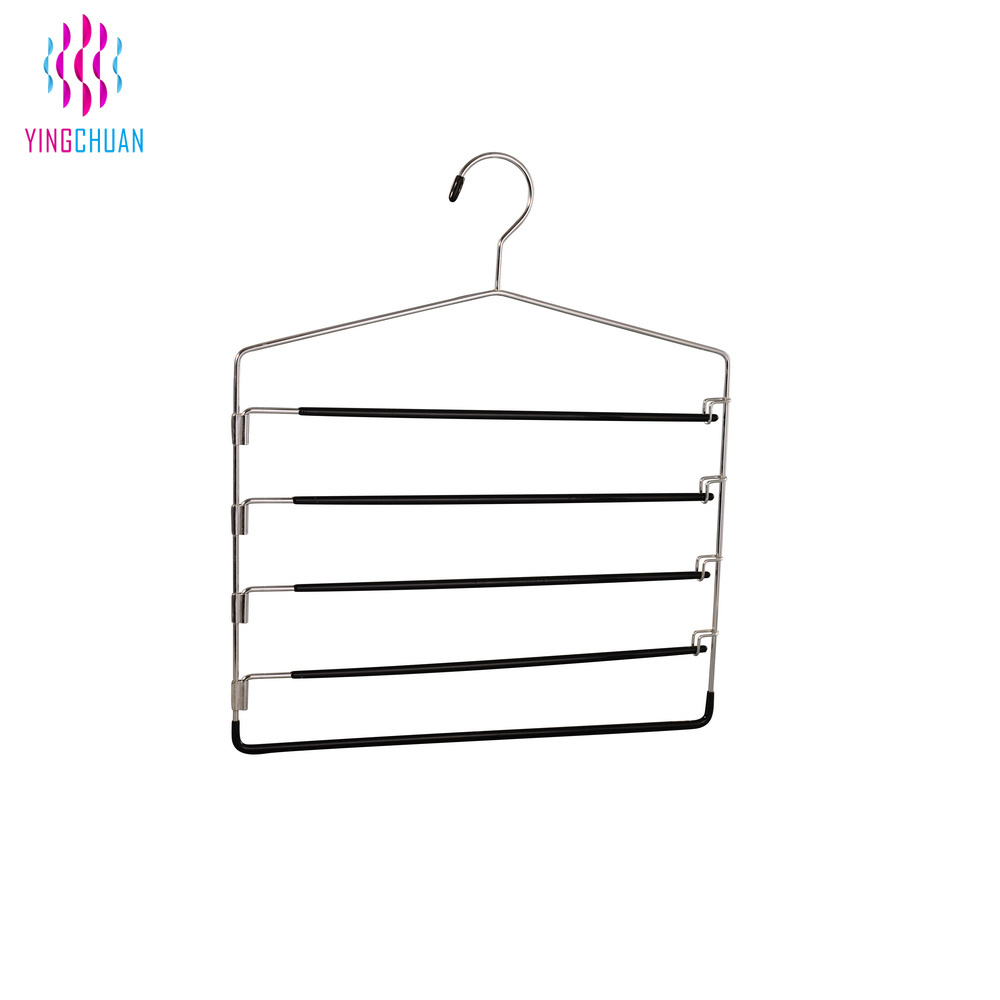 Multi layer Non-Slip Space Saving Pants Clothes Hanger Scarves Belt Towel Rack Shirts Pant Hanger