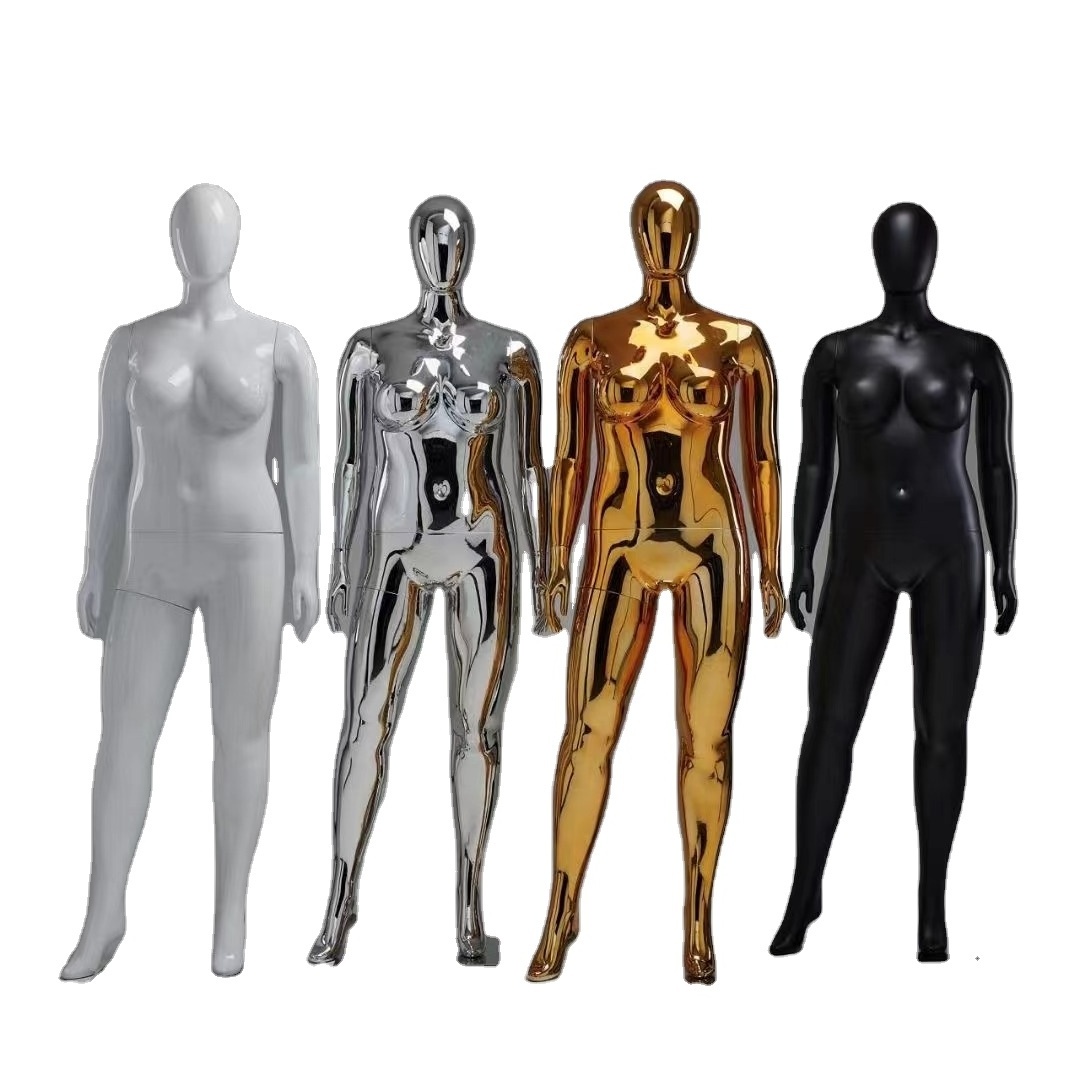 Boutique Shinny Gold Silver Chrome Golden Display Mannequin Window Women Full Body Mannequins Plastic Mannequins