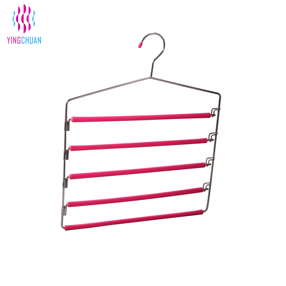 Multi layer Non-Slip Space Saving Pants Clothes Hanger Scarves Belt Towel Rack Shirts Pant Hanger