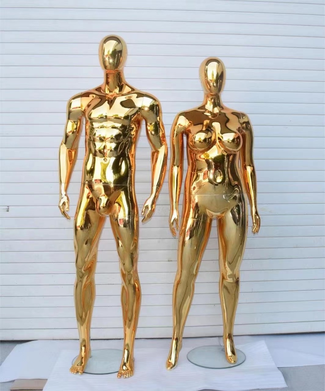 Boutique Shinny Gold Silver Chrome Golden Display Mannequin Window Women Full Body Mannequins Plastic Mannequins