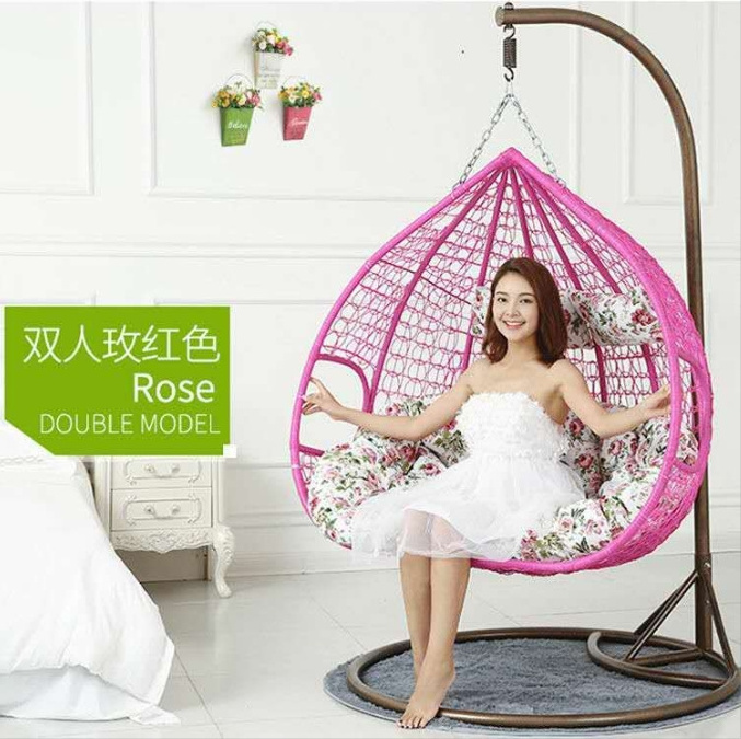 YJ Hot Selling Cheap Double Vine Chair Swing Patio Swing with Cushion Various Styles Factory Wholesale