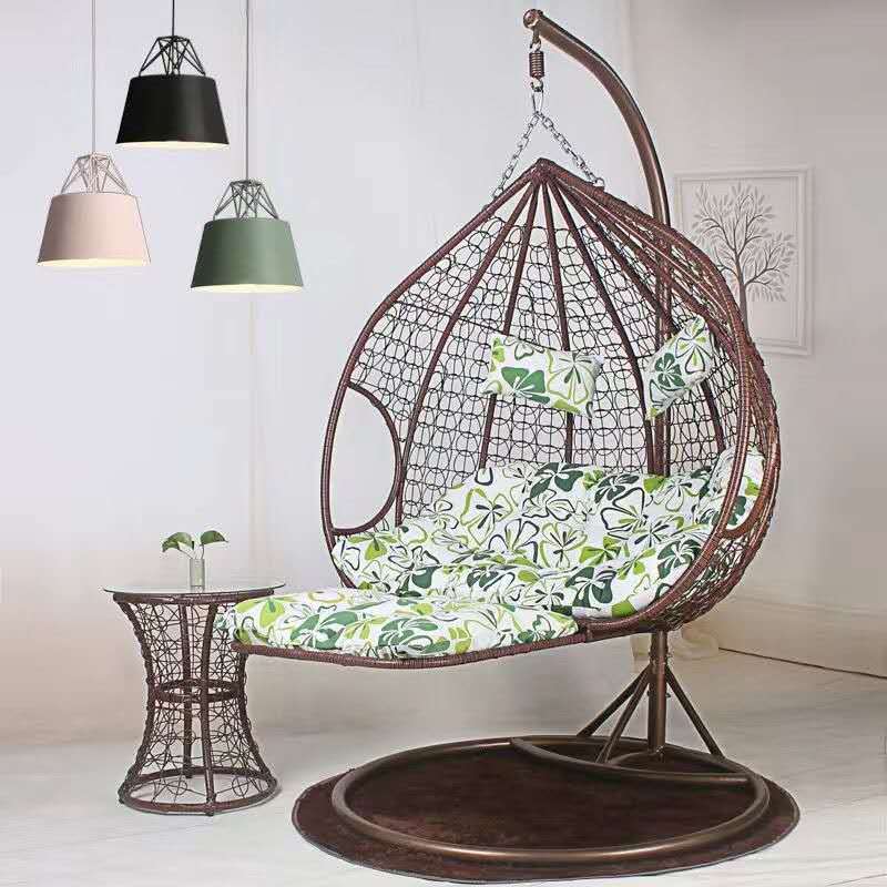 YJ Hot Selling Cheap Double Vine Chair Swing Patio Swing with Cushion Various Styles Factory Wholesale