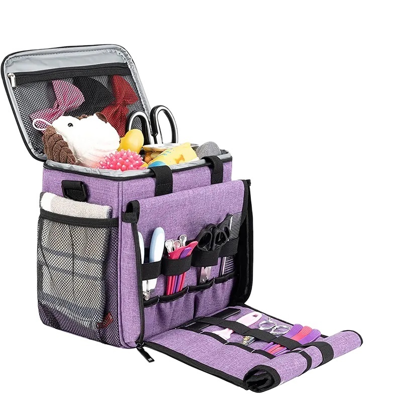 Free Sample Waterproof Large Capacity Pet Grooming Tote Bag Tool Kit Cat Dog Grooming Supplies Organizer Bag