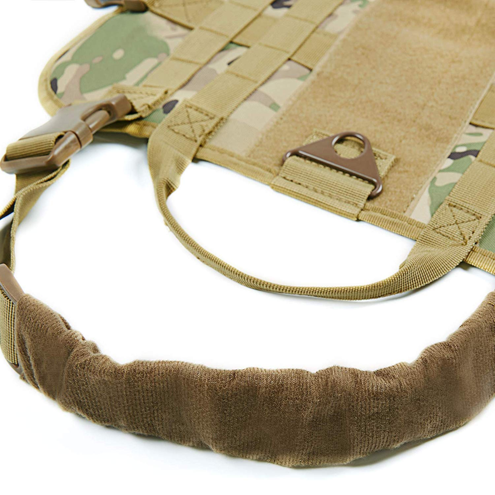 Adjustable Service Tactical Dog Harness Molle Vest  Camouflage with 3 Detachable Pouches chaleco de seguridad