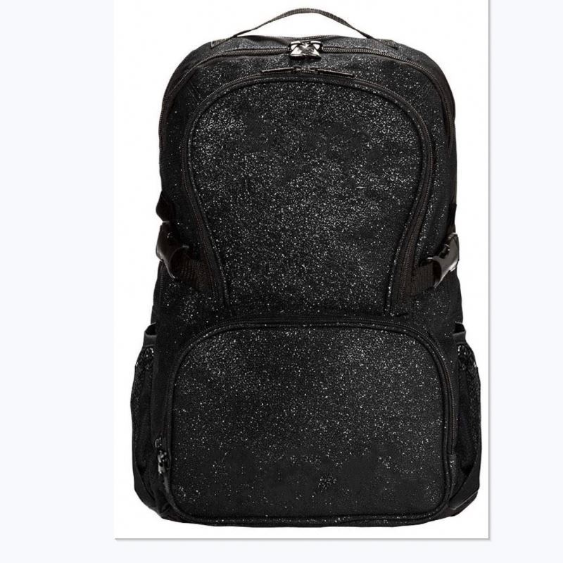 Free Sample BSCI custom  Black Sparkle Backpack