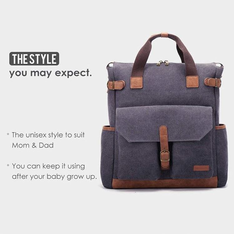 Free Sample Unisex Diaper Bag Backpack Large Multi-Function Maternity Nappy Bags for Travel with Baby Including Stroller Strap,