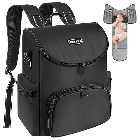 Diaper Bag Backpack Baby Multifunctional TravelWaterproof Backpack for Baby with Portable Diaper Pad,Black