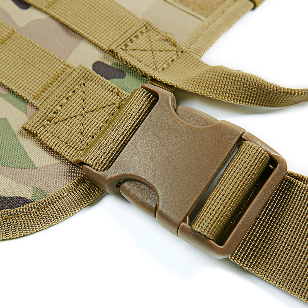 Adjustable Service Tactical Dog Harness Molle Vest  Camouflage with 3 Detachable Pouches chaleco de seguridad